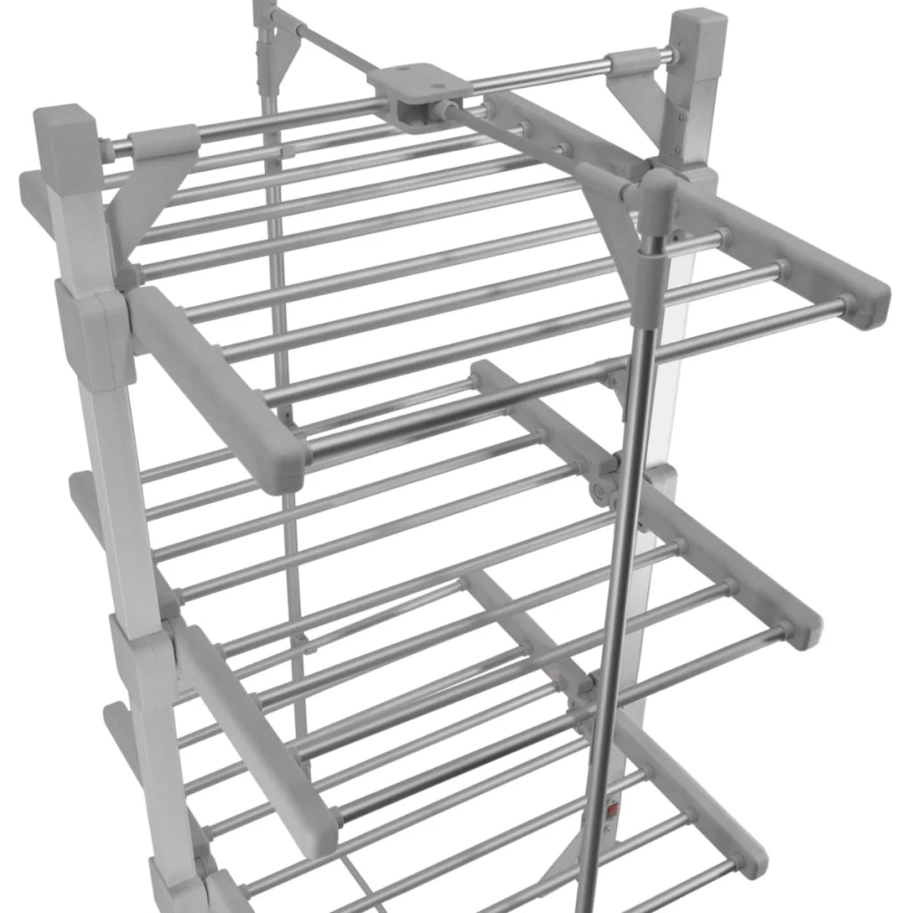 Asciugabiancheria elettrico riscaldato con copertura a 3 livelli Rack asciugabiancheria per interni Pieghevole