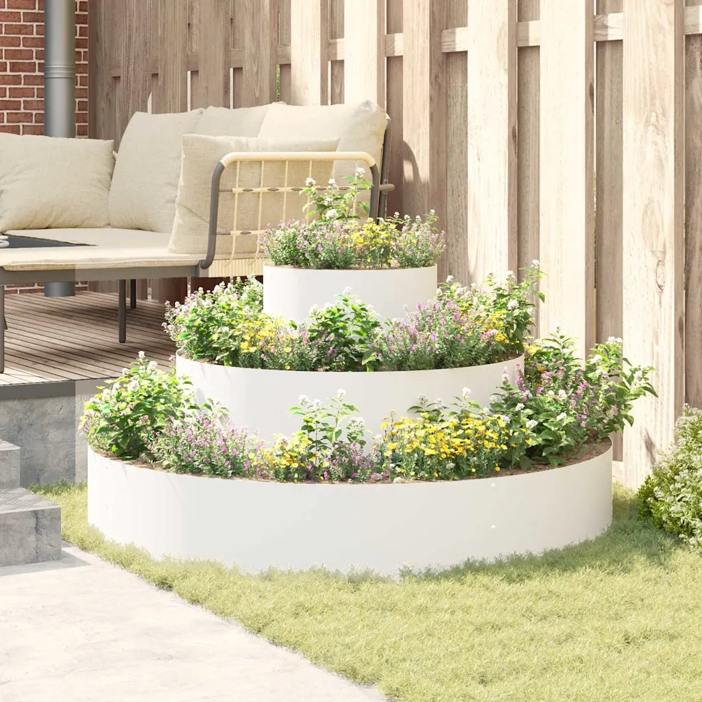 Vaso da giardino Bianco 120 x 120 x 20 cm 873656
