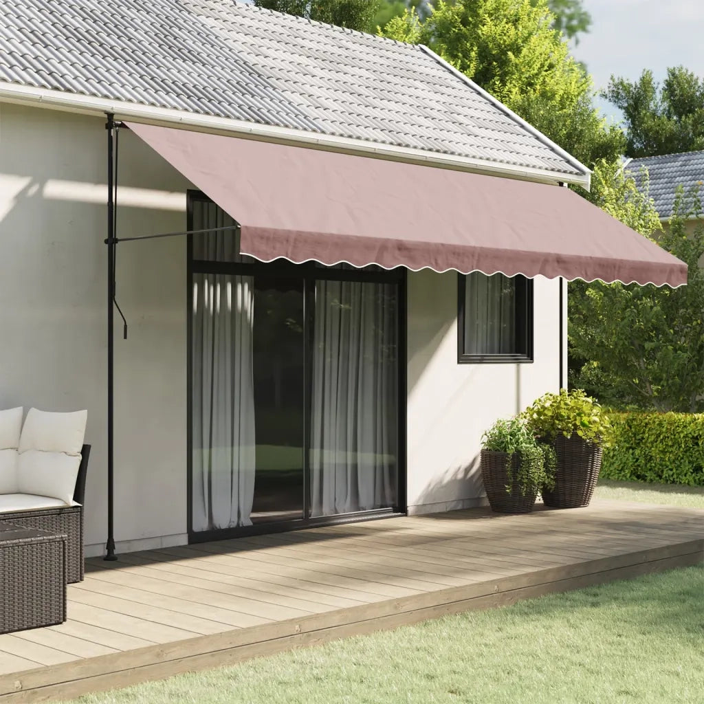 Tessuto di Ricambio per Mantovana da Tenda Strisce Marroni 4,5m 367783
