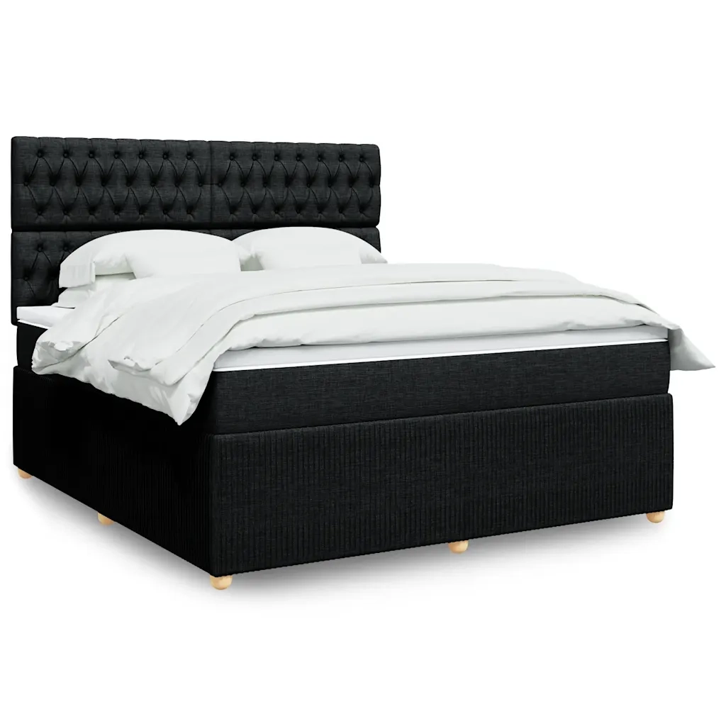 Giroletto a Molle con Materasso Nero 180x200 cm in Tessuto 3292144