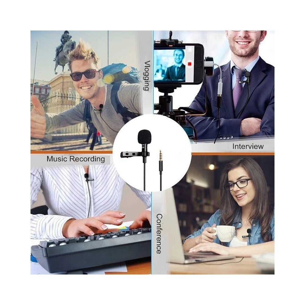 Trade Shop - Mini Microfono Lavalier Omnidirezionale 360° Per Smartphone Fotocamera Q-955s -