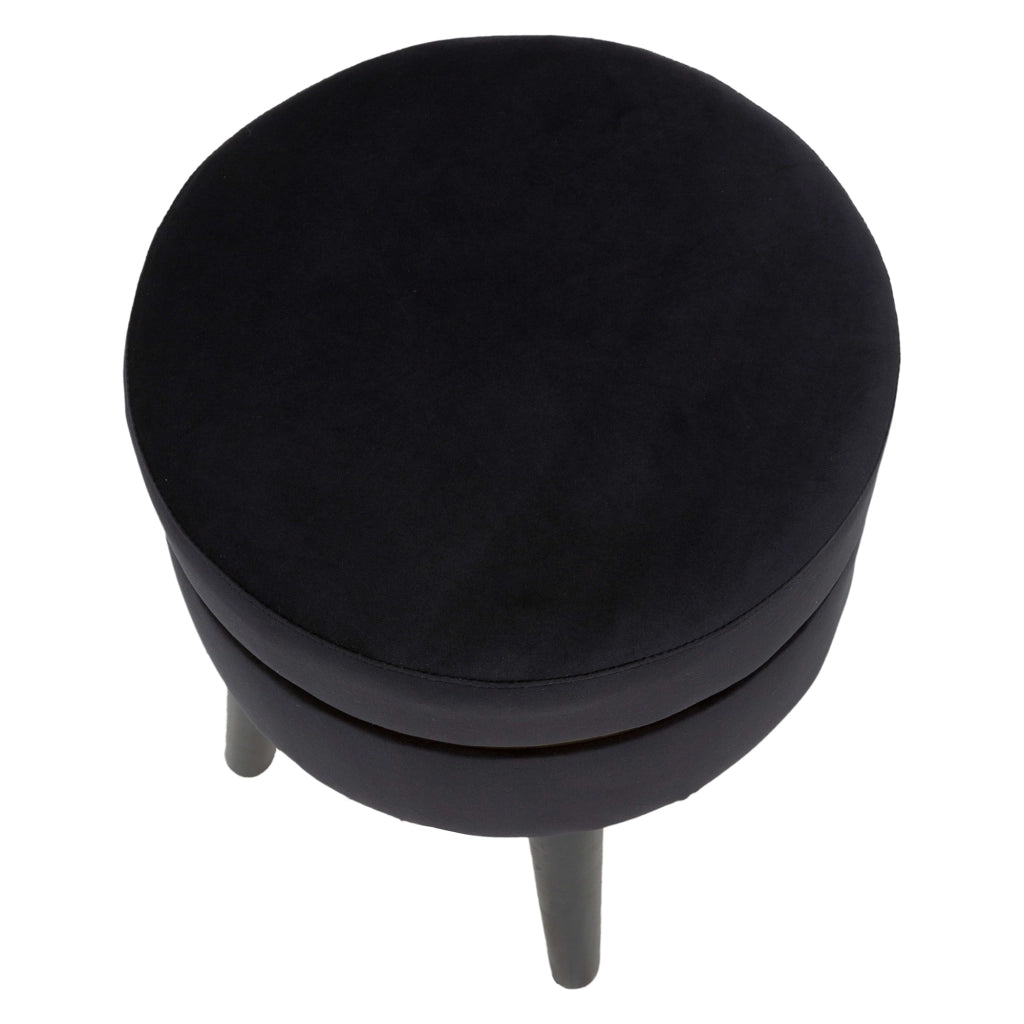 Famamiri, Sgabello Rivestimento in Velluto, 35x35x41h cm Nero