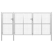 Cancello per Giardino in Acciaio 400x150 cm Argento
