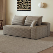 DIVANO Chaise destra 2 posti Tessuto Camel
