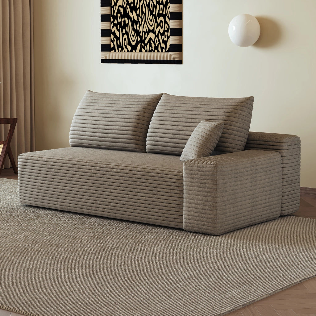 DIVANO Chaise destra 2 posti Tessuto Camel