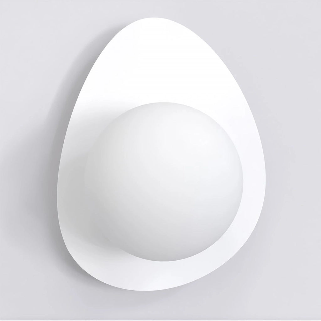 Lampada a parete OVO in acciaio bianco
