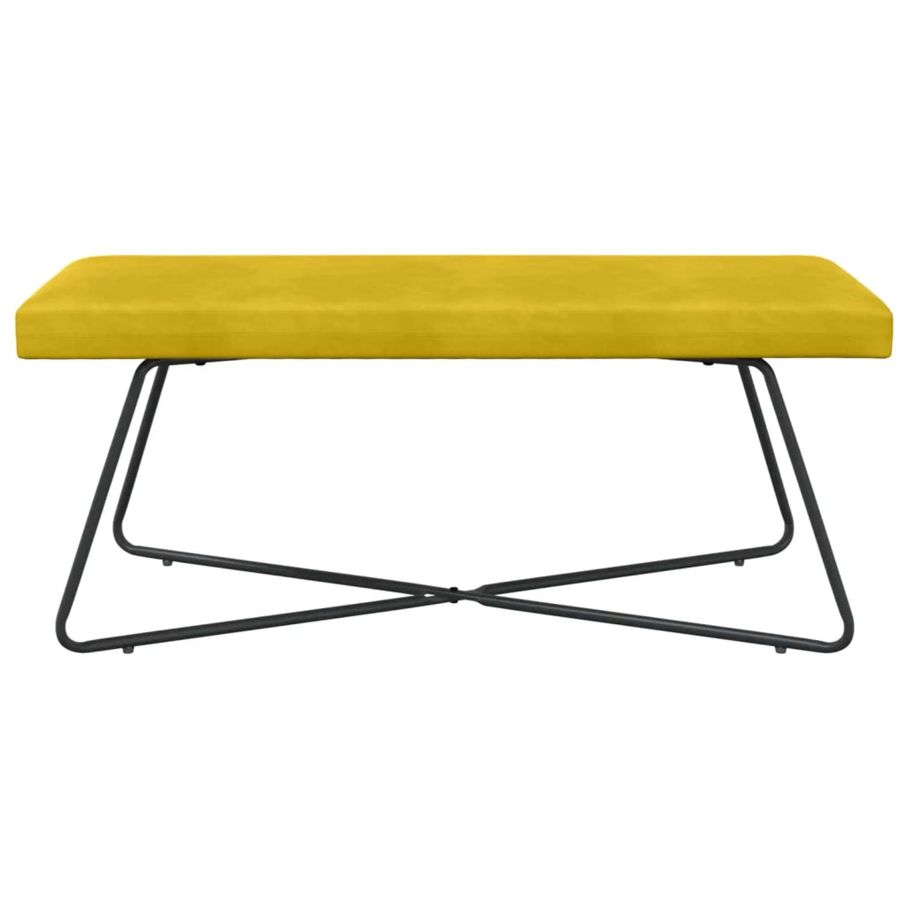 panchina Tinta unita Giallo 110 x 40 x 45 cm Velluto 42038350