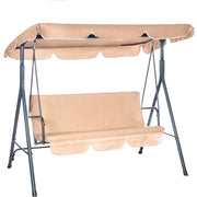 Trade Shop - Dondolo Altalena 3 Posti Con Tetto Parasole Regolabile Per Giardino Terrazzo Beige 349005 -
