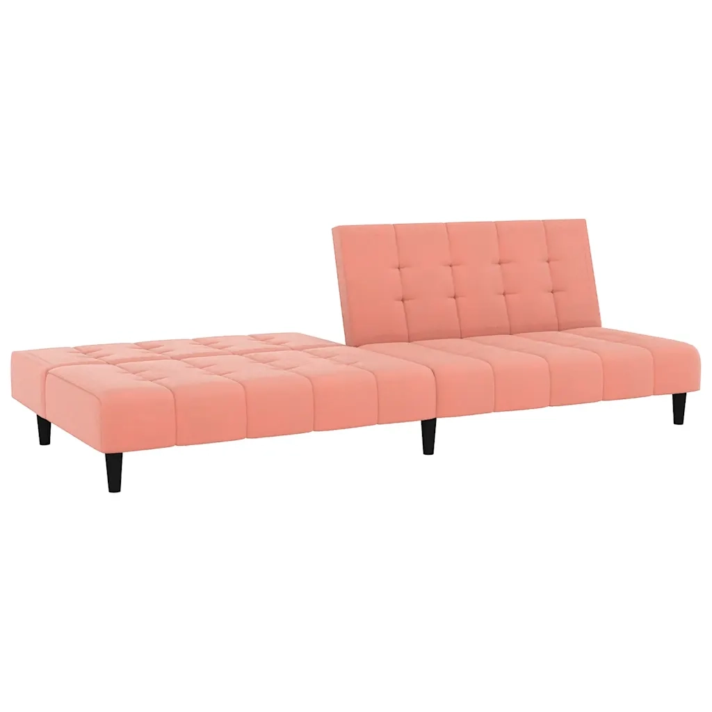 Divano Letto a 2 Posti Rosa in Velluto 375767