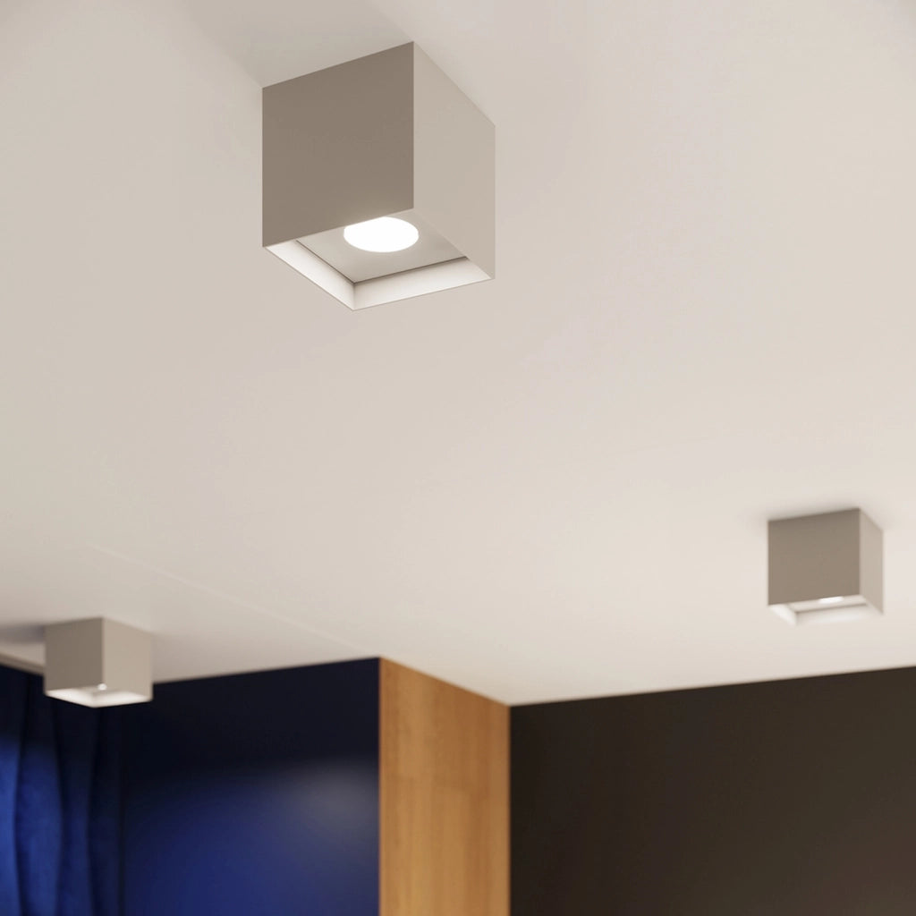 Faretto soffitto quadrato grigio 10cm GU10 10W Pure Lume