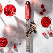 Zester grattugiante per agrumi - Pomegranate Red, formaggio duro, zenzero, cioccolato, pepe di nepete, tartufo - lama di acciaio inossidabile fine - Made in USA