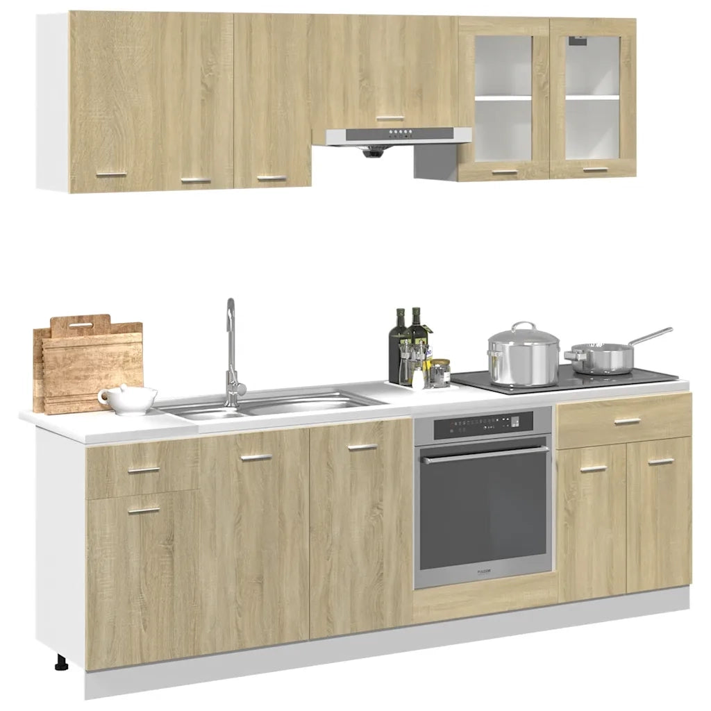 Set Mobili da Cucina 8pz “Lyon” Rovere Sonoma in Truciolato 3307656