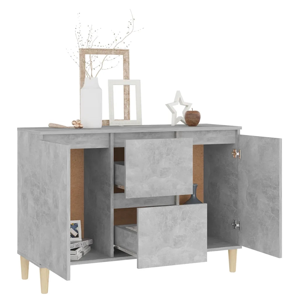 Credenza | Madia | Buffet da pranzo | Armadio da pranzo Grigio Cemento 101x35x70 cm in Legno Multistrato