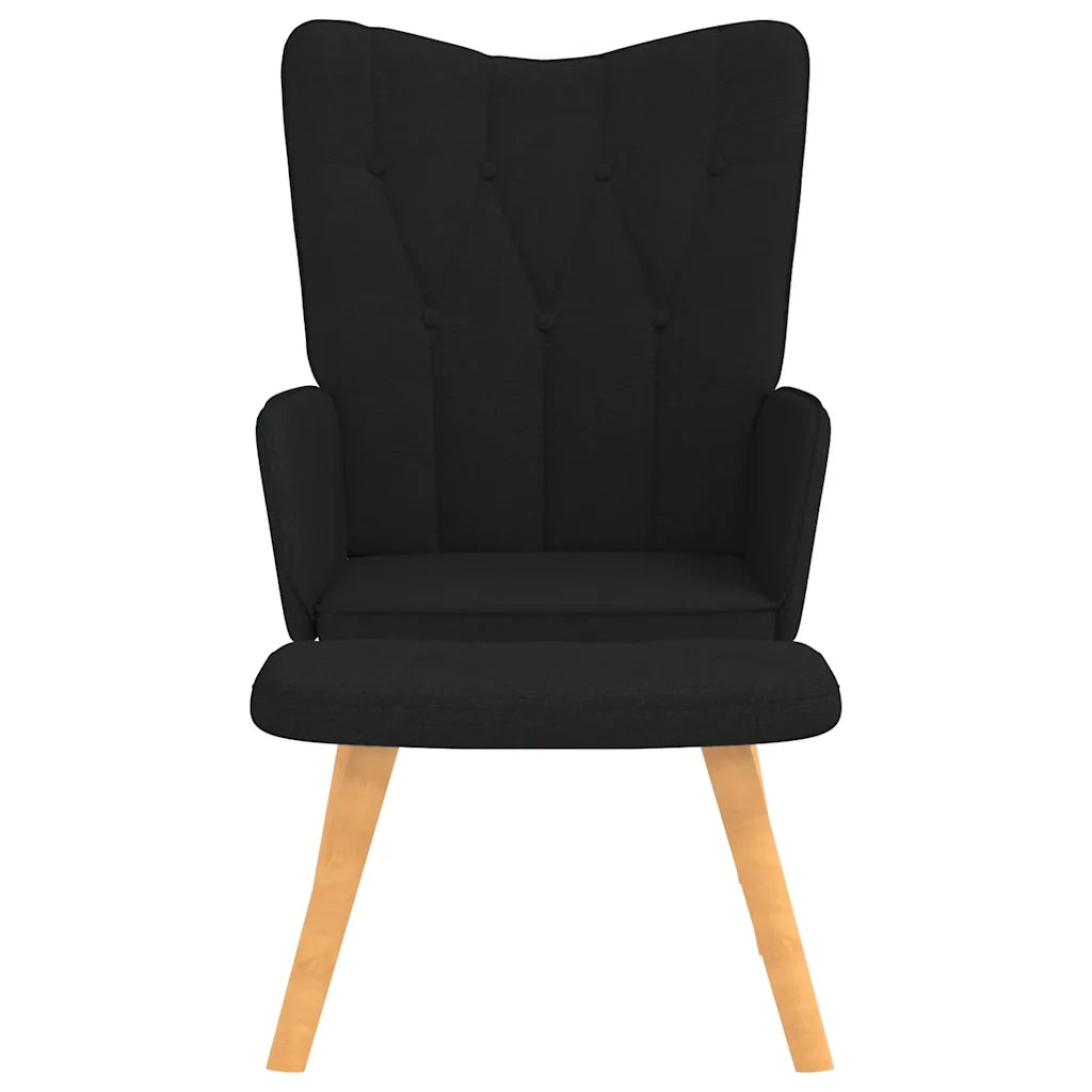 Poltrona Relax con Poggiapiedi Nera in Tessuto cod mxl 16009