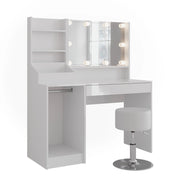 Vicco Tavolo da toeletta Bianco/bianco lucido 119.8 cm 5 parti
