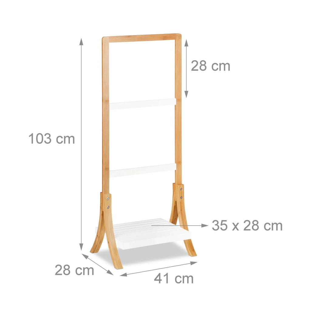 Portasciugamani da terra con 3 barre 103 cm bambù 13_0002255