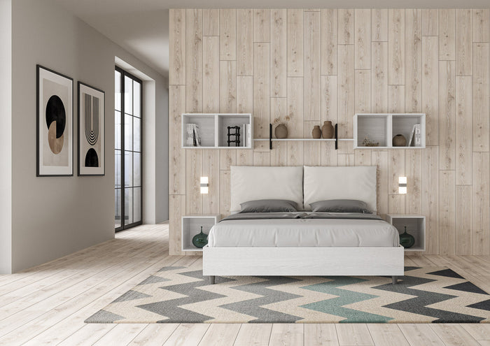 Letto Matrimoniale 160x190 cm Senza Rete Antea Egos Bianco