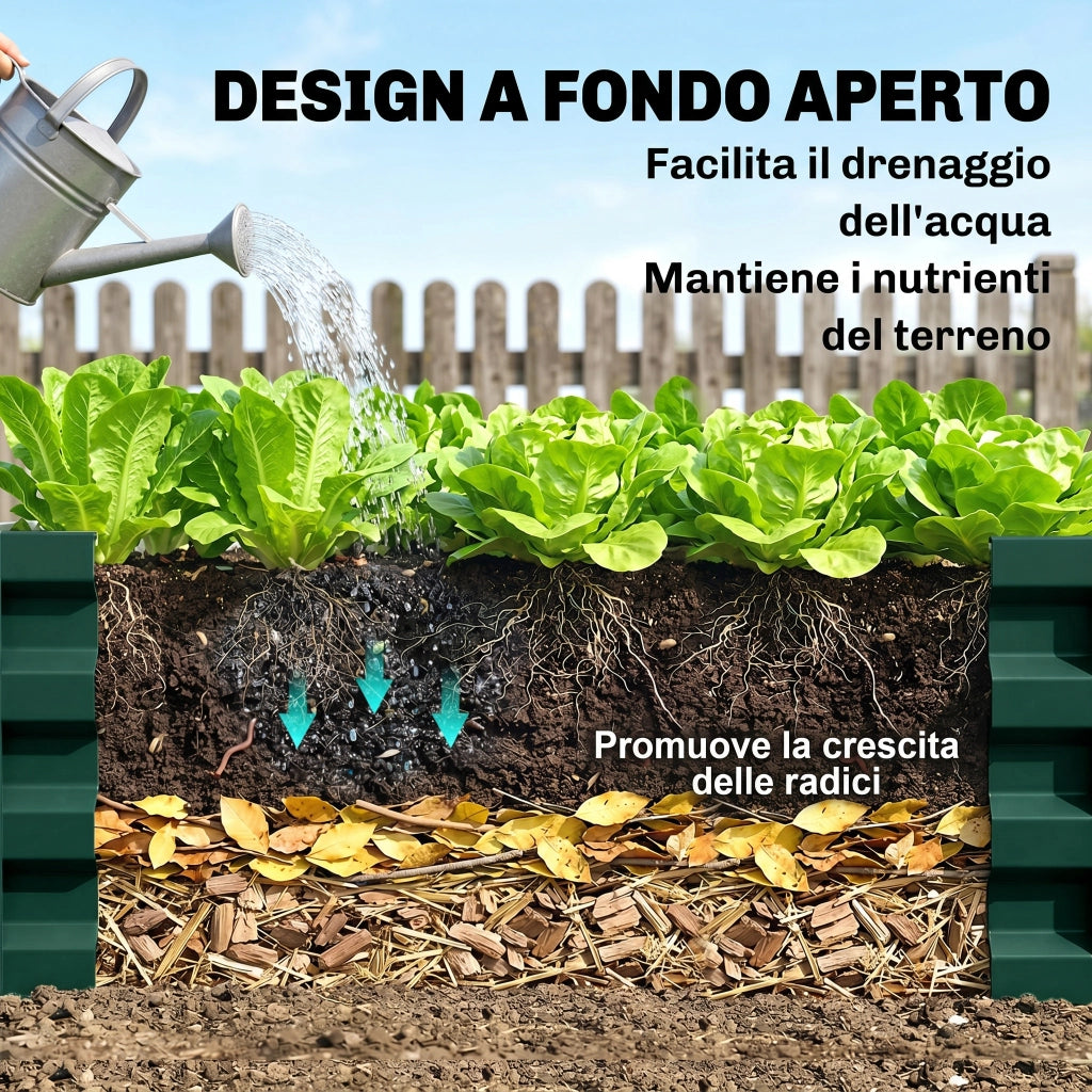 Letto Rialzato per Orto in Acciaio Zincato ¨C Xylo ¨C Verde 120x60x30.5 cm