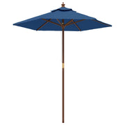 Ombrellone da giardino con palo in legno 196 x 231 cm blu 02_0008337