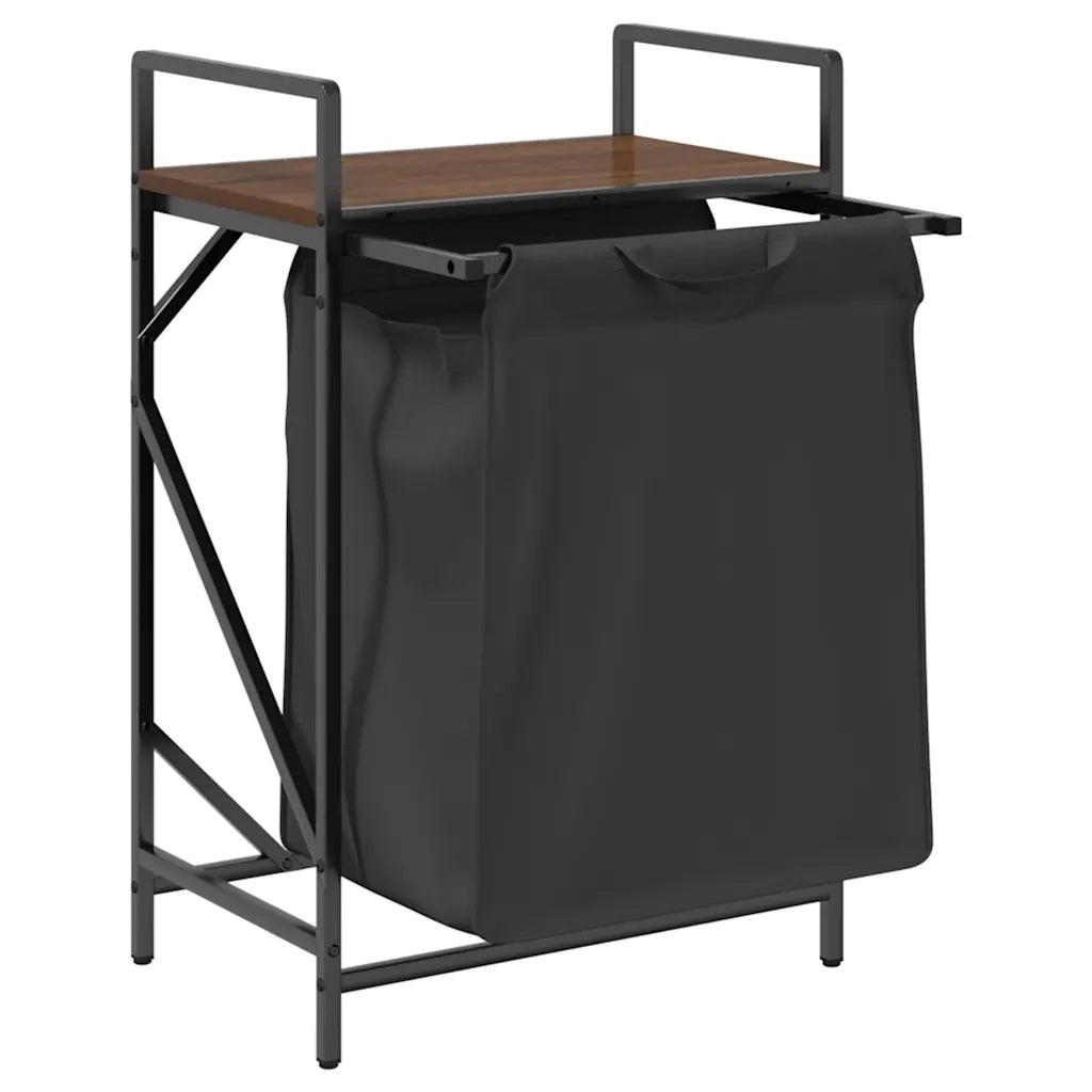 Cesto della Biancheria 1 Scomparto con Ripiano Rovere Marrone CFW2653465