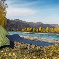 Letto da Campeggio Pieghevole, Letto da Campeggio Struttura in Acciaio Leggero, con Sacca di Trasporto, Carico Max. 150 kg, 190 x 68 x 52 cm, Blu Scuro