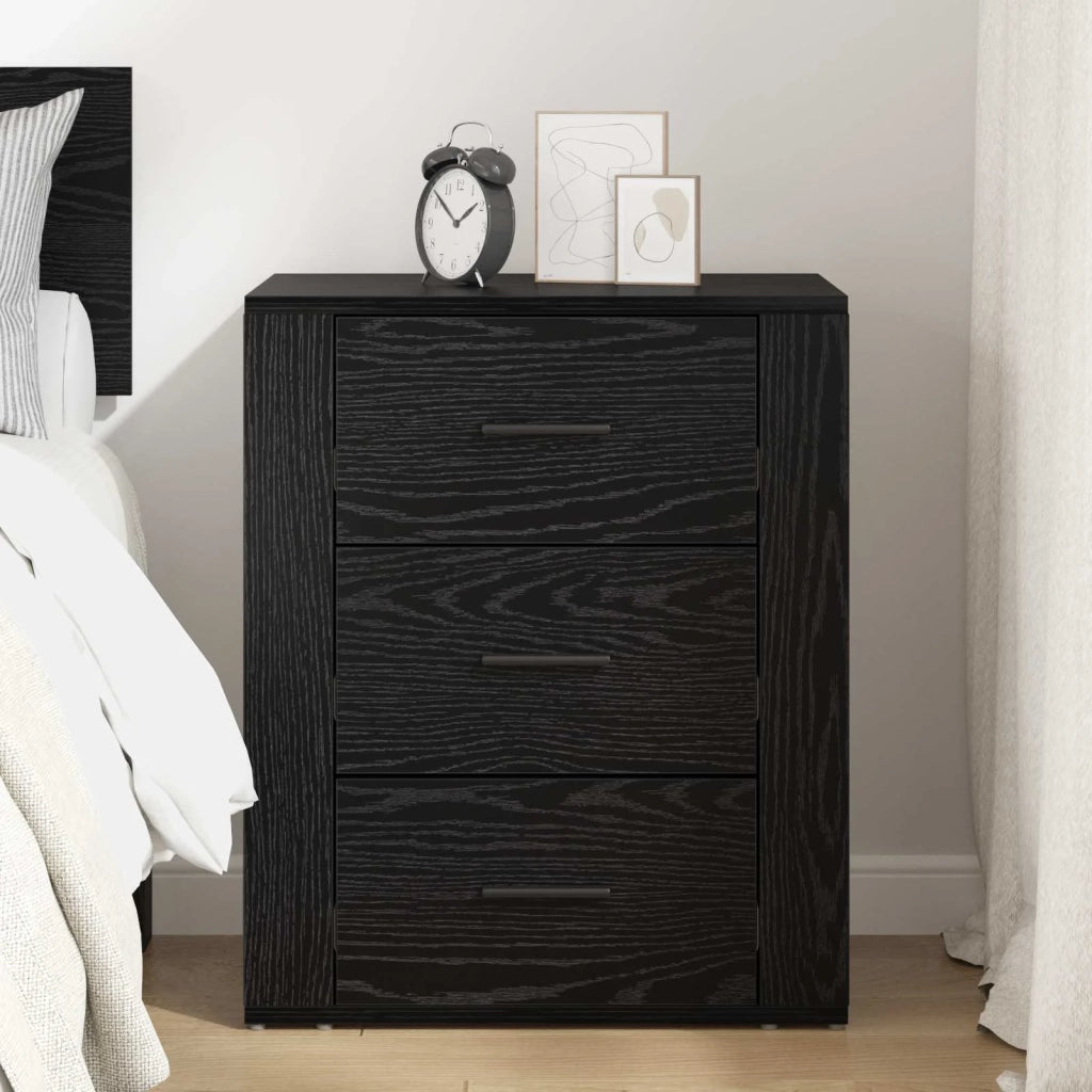 Armadio da Notte Rovere Nero 35 x 50 x 60 cm Legno multistrato 881062