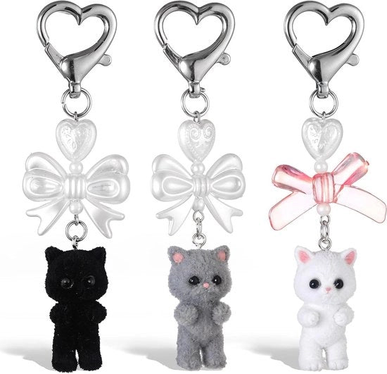Set di 3 Chiavette per Porta con Forma di Gatto con Cassetto, Portafoglio, Regali
