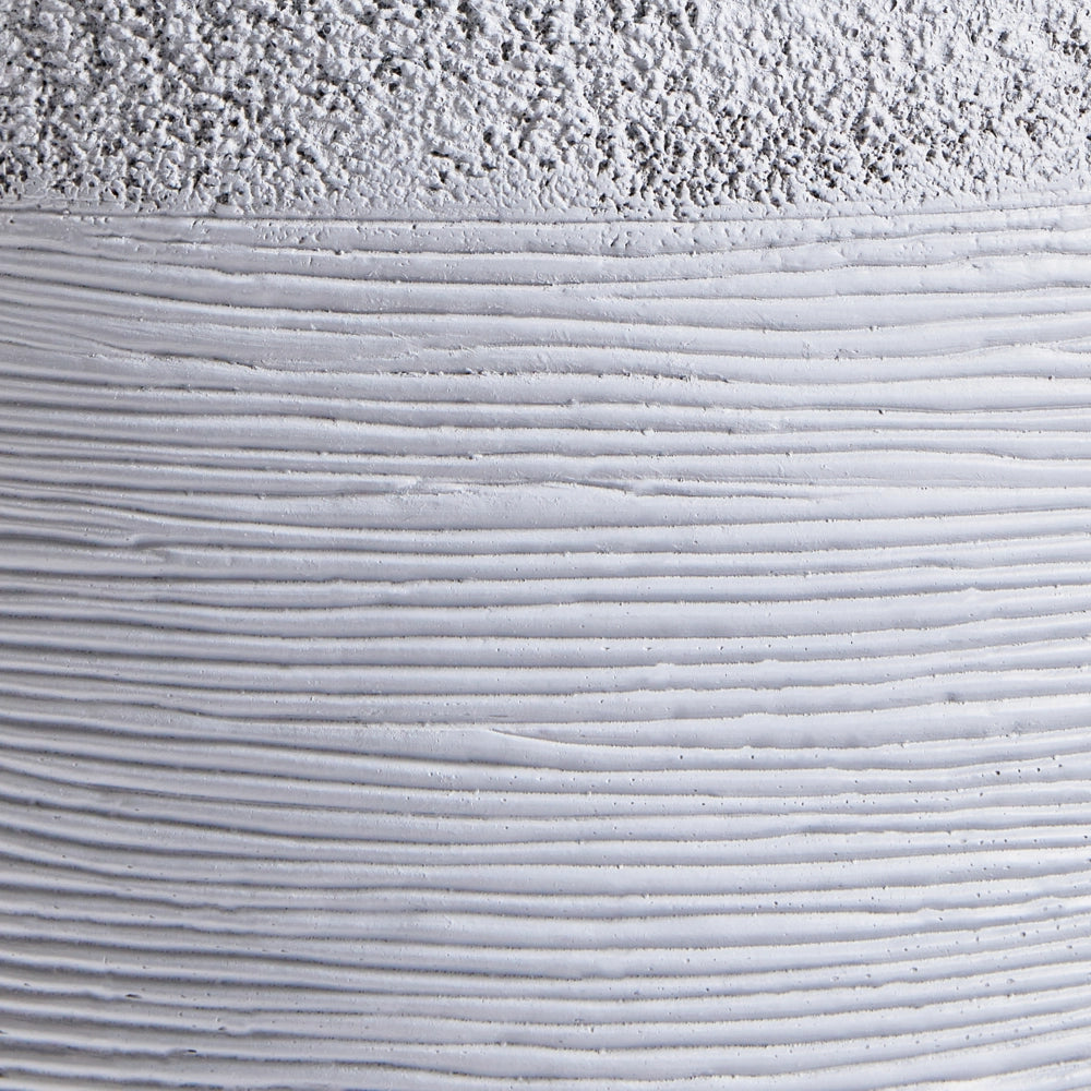 Vaso tondo in fibra di argilla e pietra grigia 38 x 38 x 30 cm interni esterni giardino terrazza