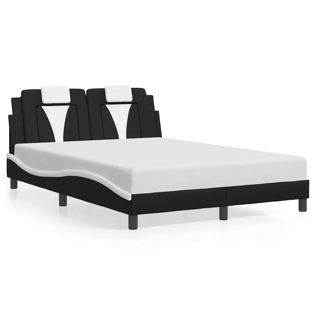 Giroletto Viana senza Materasso Nero e Bianco 140x200 cm in Similpelle