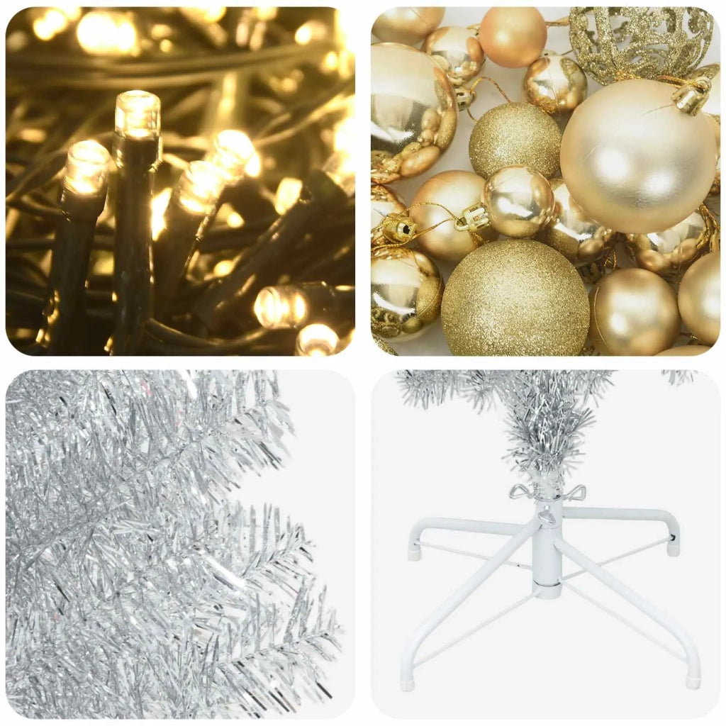 Albero di Natale Artificiale Slim con Palline 180 cm 300 LED 3461227