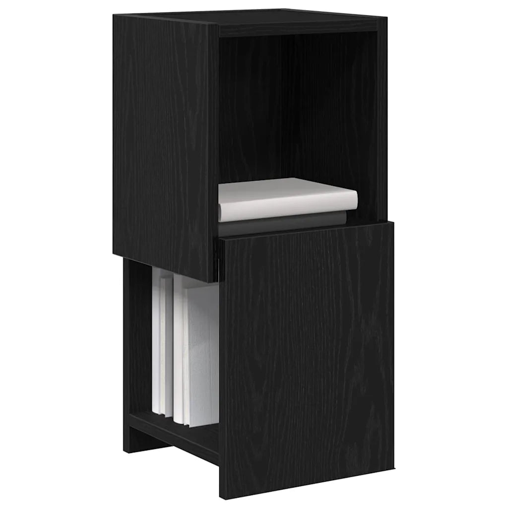 Mobile angolare 25,5x25x55cm Legno ingegnerizzato Rovere Nero 889822