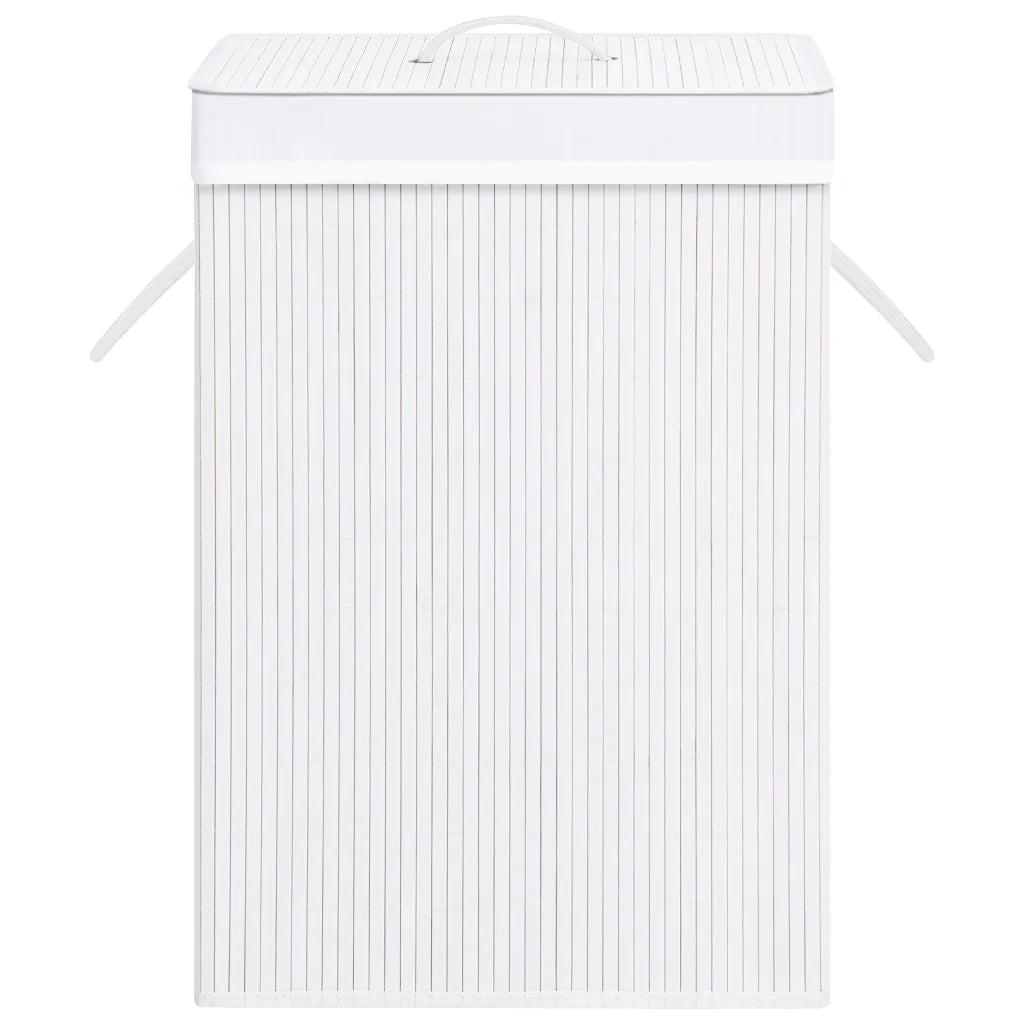 Cesto Portabiancheria in BambÃ¹ Bianco 72 L cod mxl 52063