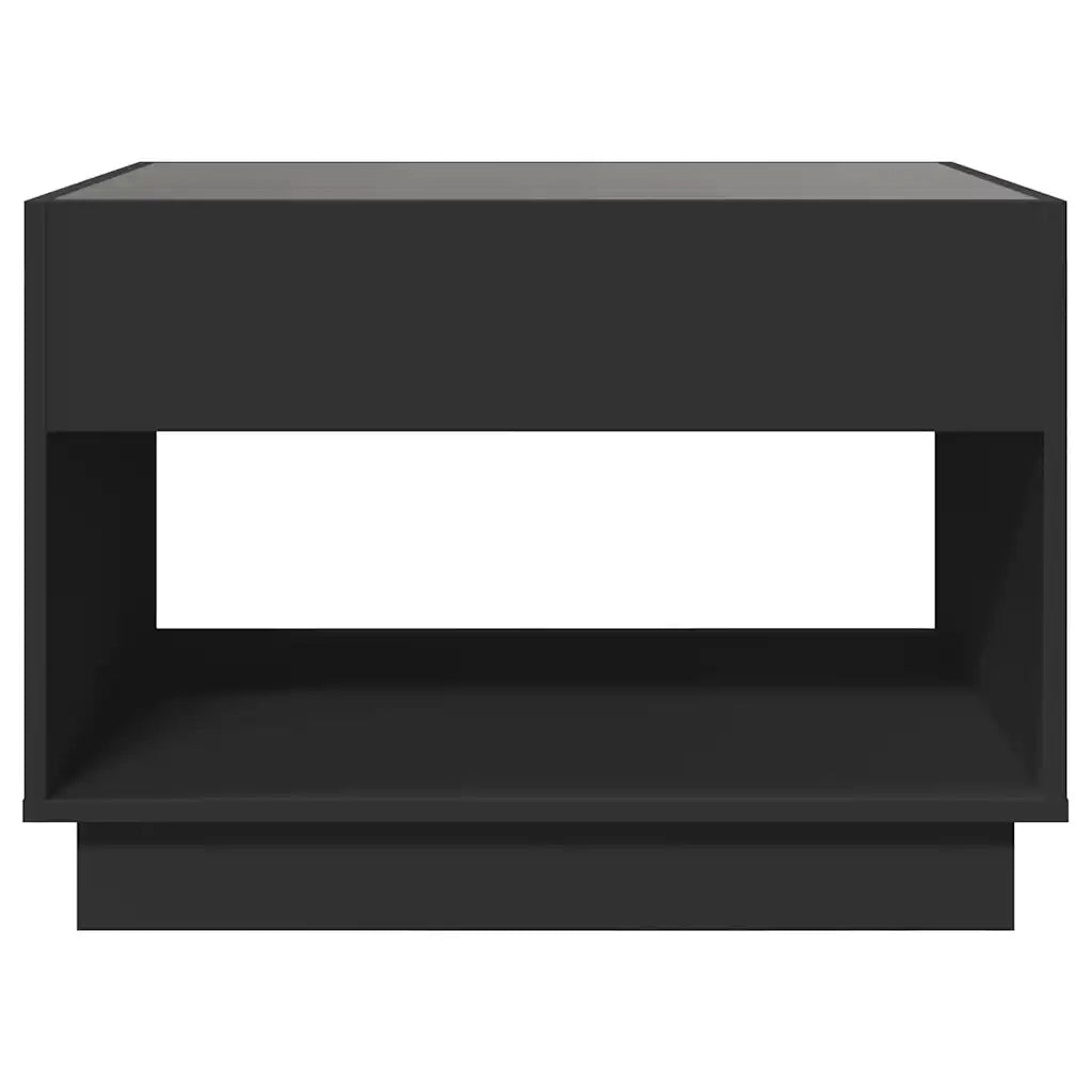 Tavolino da Salotto con LED Infinity Nero 70x50x50 cm 847659