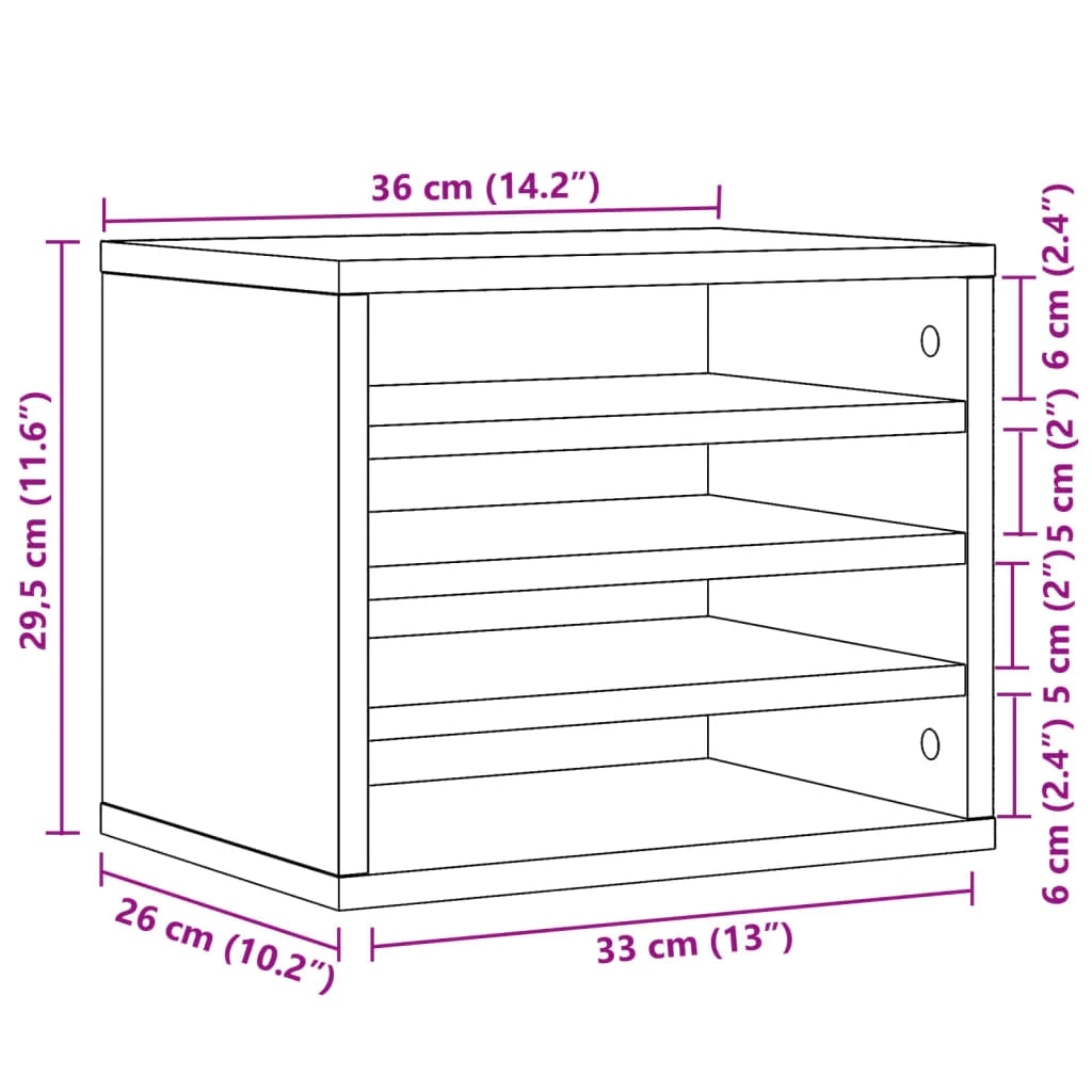 Mobiletto portaoggetti per ufficio Sonoma 36 x 26 x 29,5 cm grigio Sonoma 02_0043587