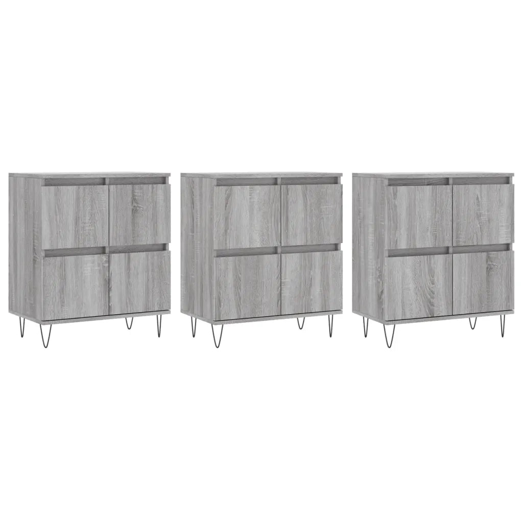 Credenze 3 pz Grigio Sonoma in Legno Multistratocod mxl 77401
