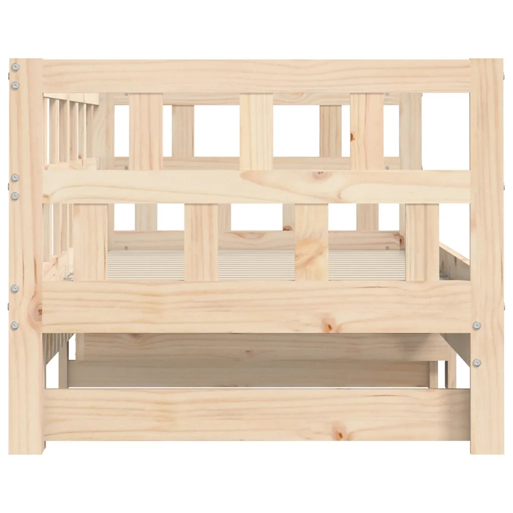 Divano Letto con Letto Estraibile-Sofa Letto-Daybed 80x200cm Legno Massello Pino 369988