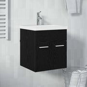 Armadio sottolavello con porta Rovere Nero 41 x 38,5 x 46 cm
