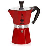 Bialetti 6633 Moka Express Caffettiera 6 Tazze 250 ml Alluminio Valvola Sicurezza colore Rosso