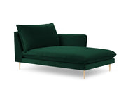 Cosmopolitan Design - Chaise longue destra "Vienna" in velluto verde bottiglia 