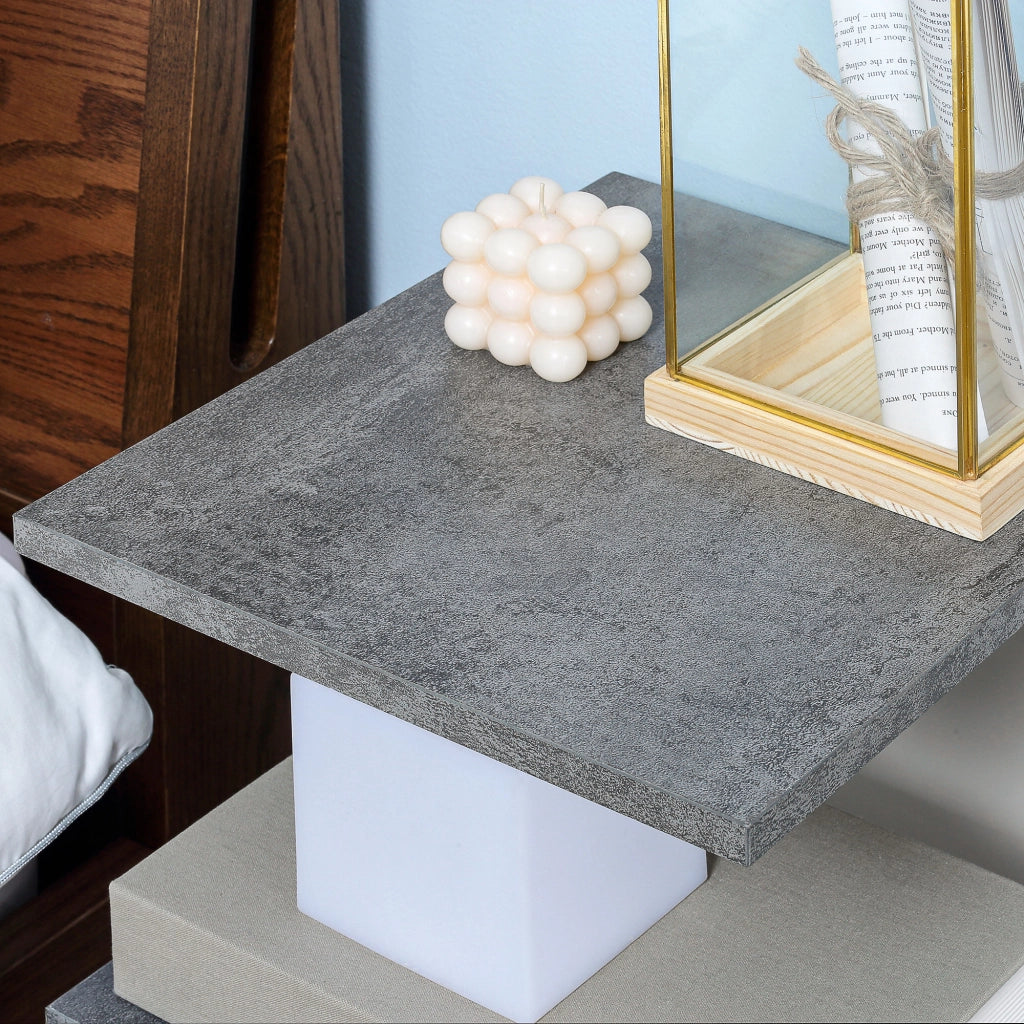 Comodino con Cassetti e Ruote ¨C Zephmum ¨C Grigio/Bianco 35x29.5x65.5 cm