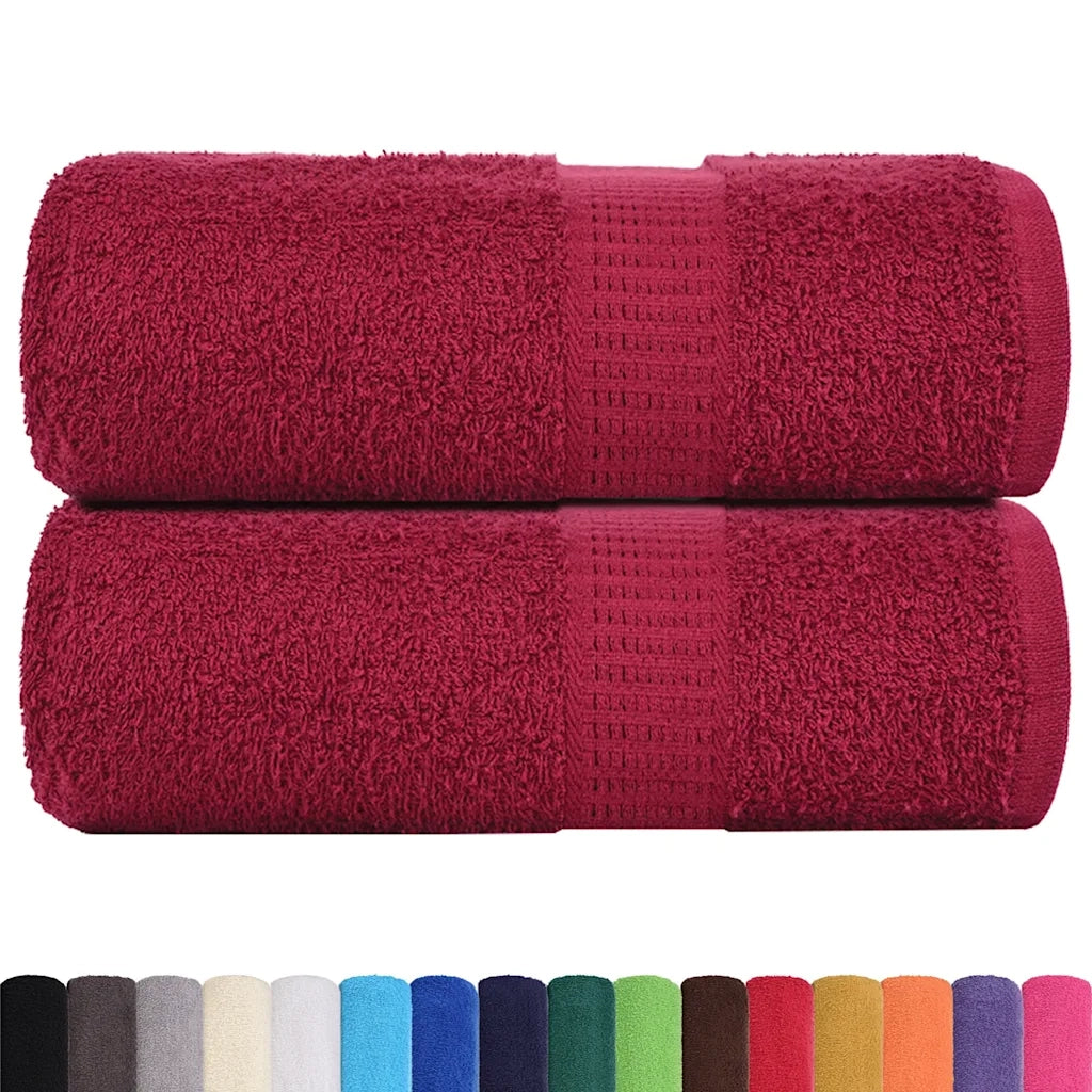 vidaXL Asciugamani Ospiti 2 pz Bordò 30x50 cm 360 g/m² 100% Cotone