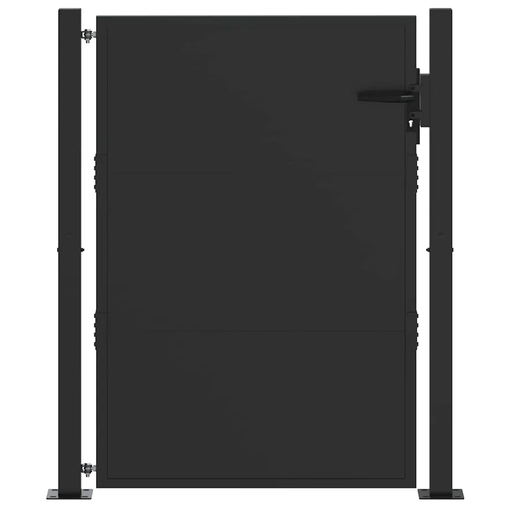 Cancello da giardino con blocco Nero 110 x 130 cm