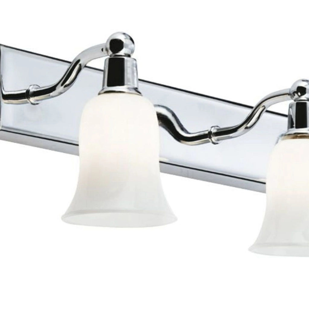 Applique Equador 4Lt - Metallo cromato e vetro opalino
