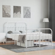 Giroletto con Testiera e Pediera-Struttura Letto Metallo Bianco 120x190 cm 892264