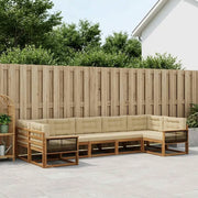 Set di divani da esterno con cuscino 7 pcs Naturale e Beige