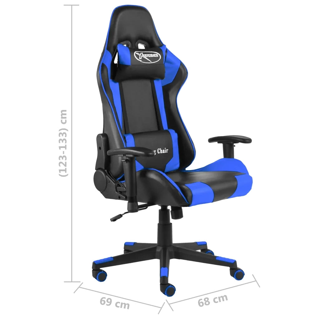 Sedia da Gaming | Sedia da e-sports Girevole Blu in PVC