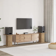 Supporti Altoparlanti 2 pz Rovere 30x30x40 cm in Multistrato 852653