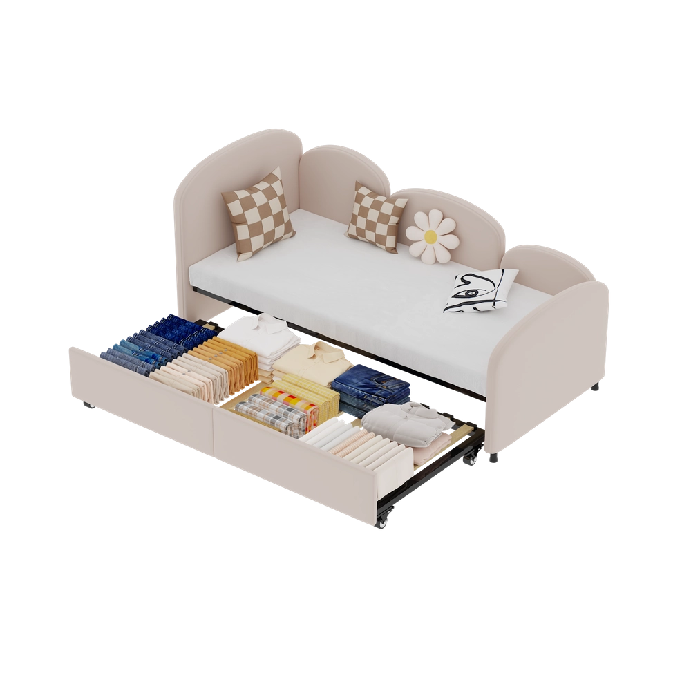 Letto a giorno-Xylo-imbottito, cassetti, divano, veluto, moderno