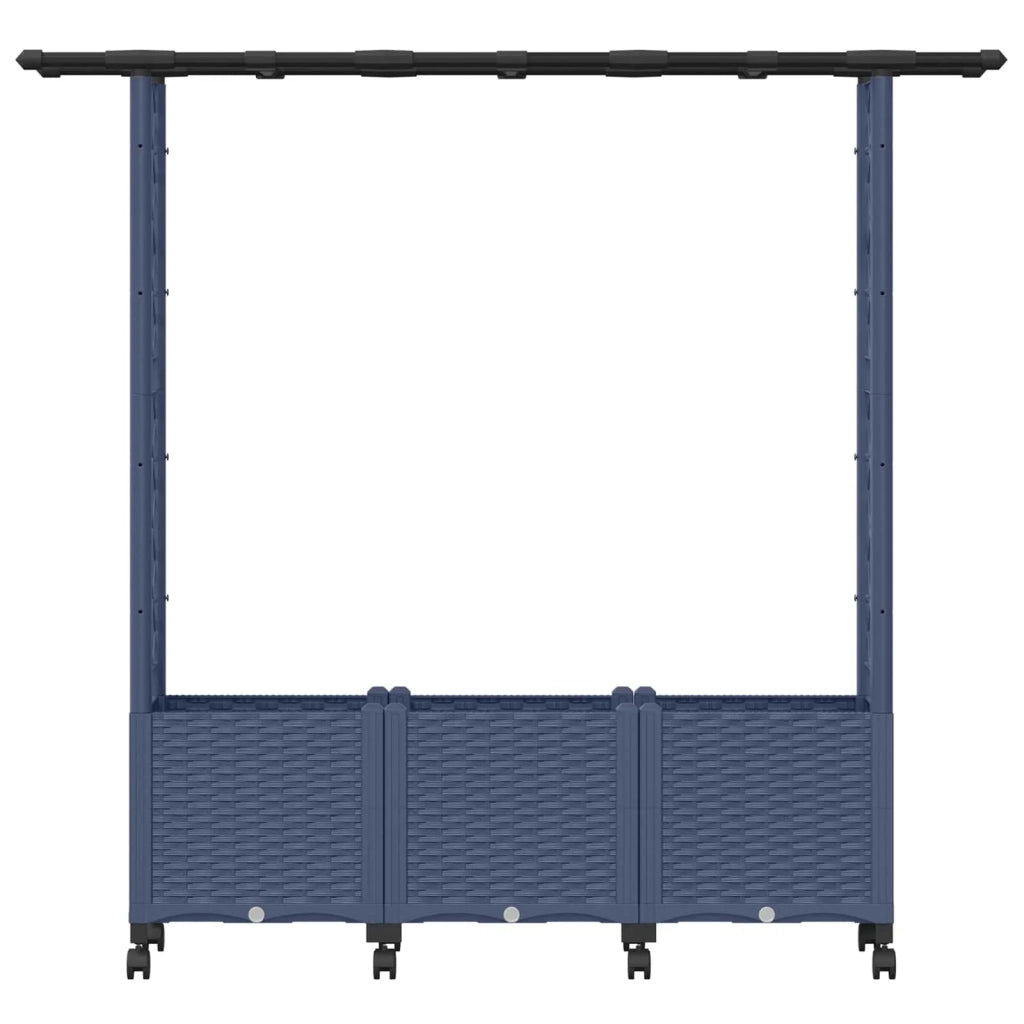 Letto Rialzato con Griglia e Tetto Grigio 162,5 x 40 x 142 cm 3423118