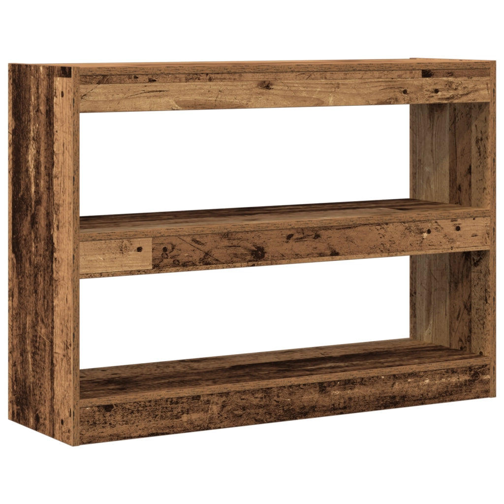 Libreria/Divisoria in Legno Vintage, 100x30x72 cm, Realizzata in Legno Compresso